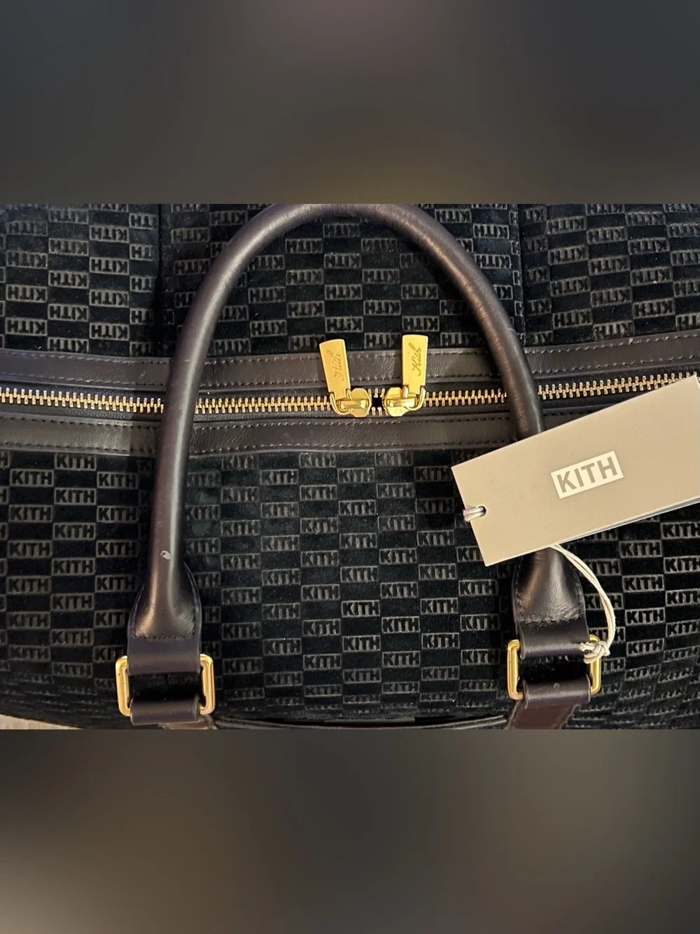 Kith Monogram Suede Traveler K40 Duffel in Black with Good Hardware 2025 model